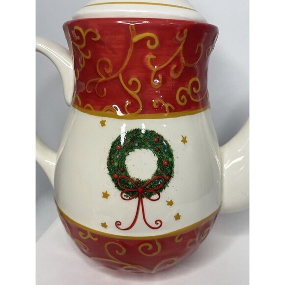 Dayspring Holiday NIB Christmas Teapot the meaning of the Christmas Wreath - Picture 2 of 12